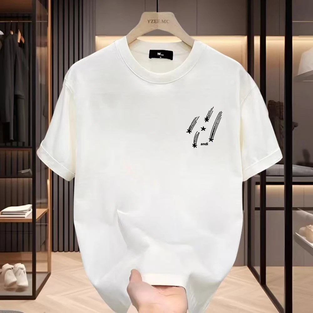 雅鹿夏季男士纯棉短袖t恤男女同款圆领潮流韩版宽松百搭印花半袖