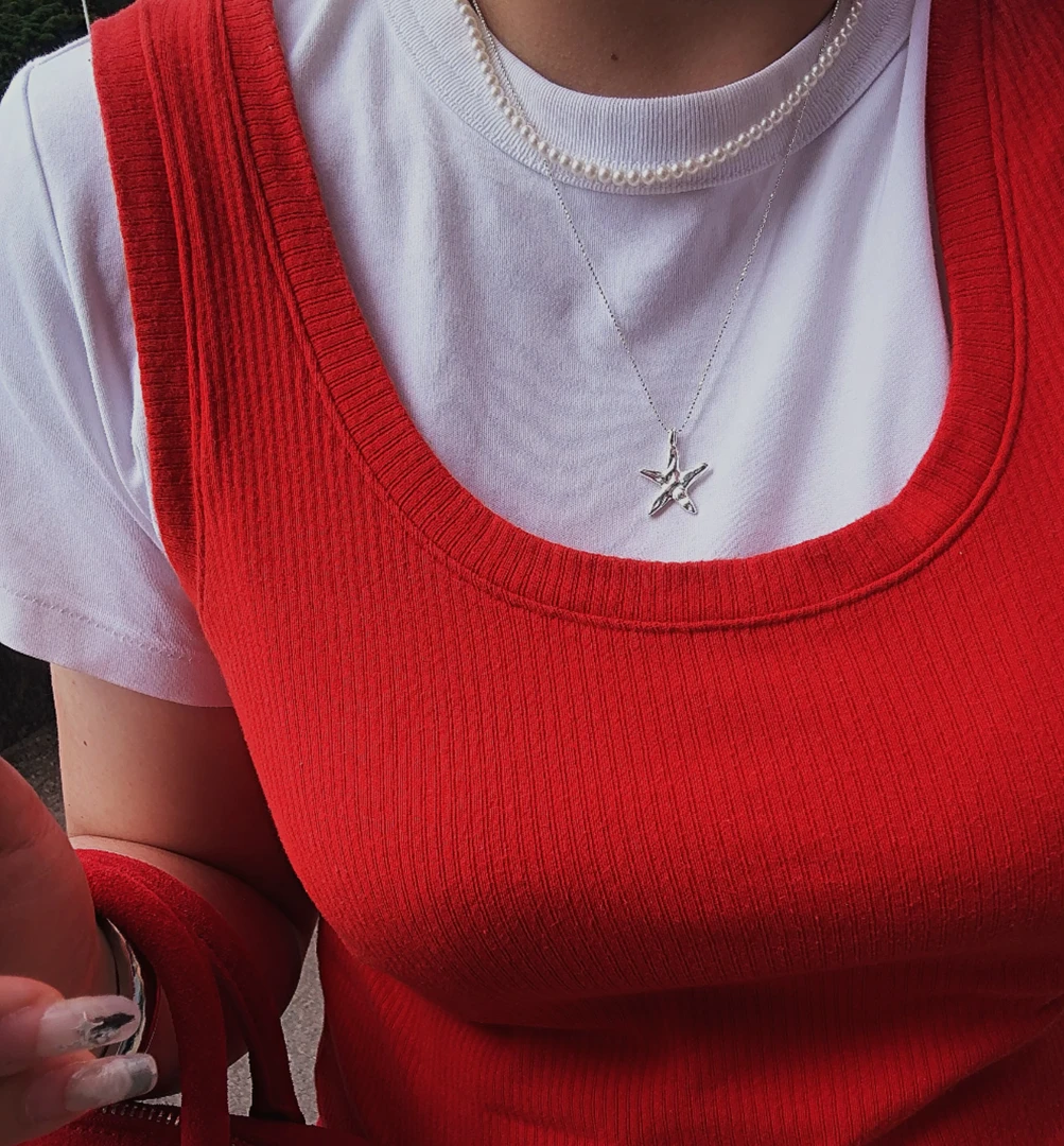 链子925银 X2118  简韩新幸运星项链