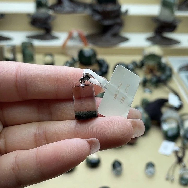 银S925镶嵌吊坠(不含链)水晶?****?绿幽灵吊坠定制