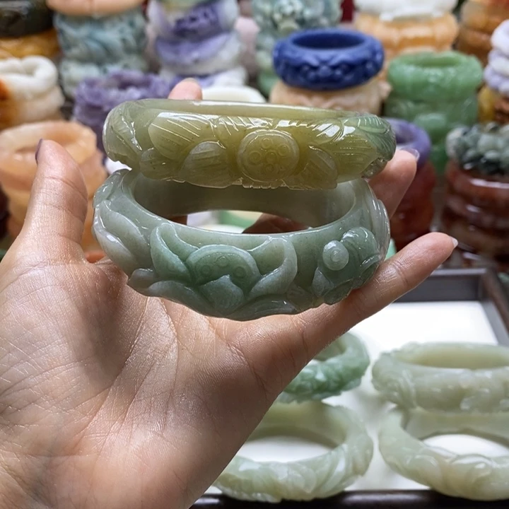 夢***影石英岩玉未镶嵌手镯