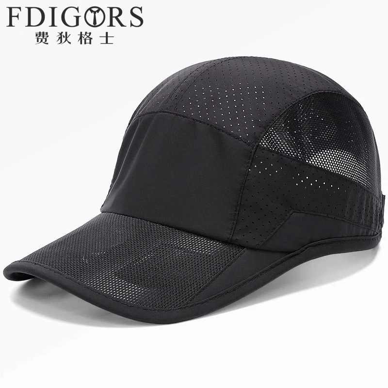 FDIGORS帽子男款夏季黑色户外网眼透气防晒鸭舌帽运动棒球帽