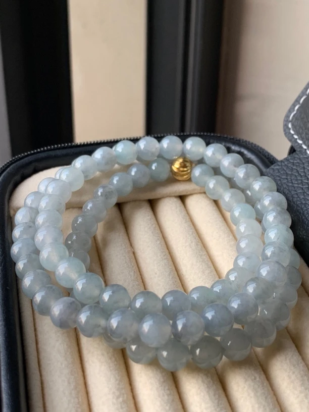 缅甸天然A货翡翠卡7.8冰乌鸡项链