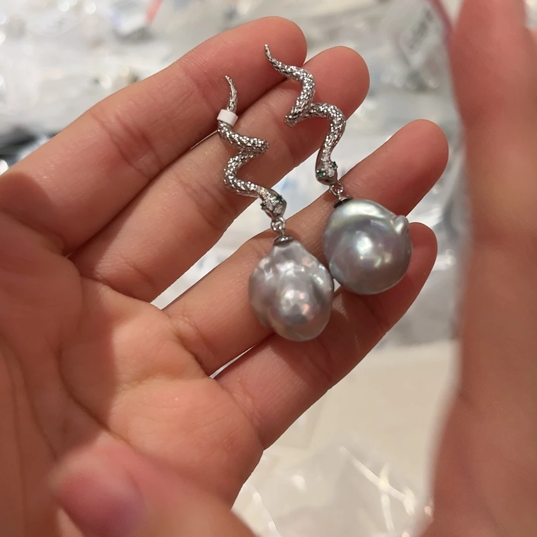 淡水珍珠耳饰合金