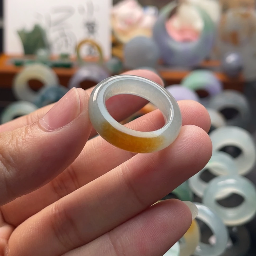 定制翡翠未镶嵌  焦糖黄翡