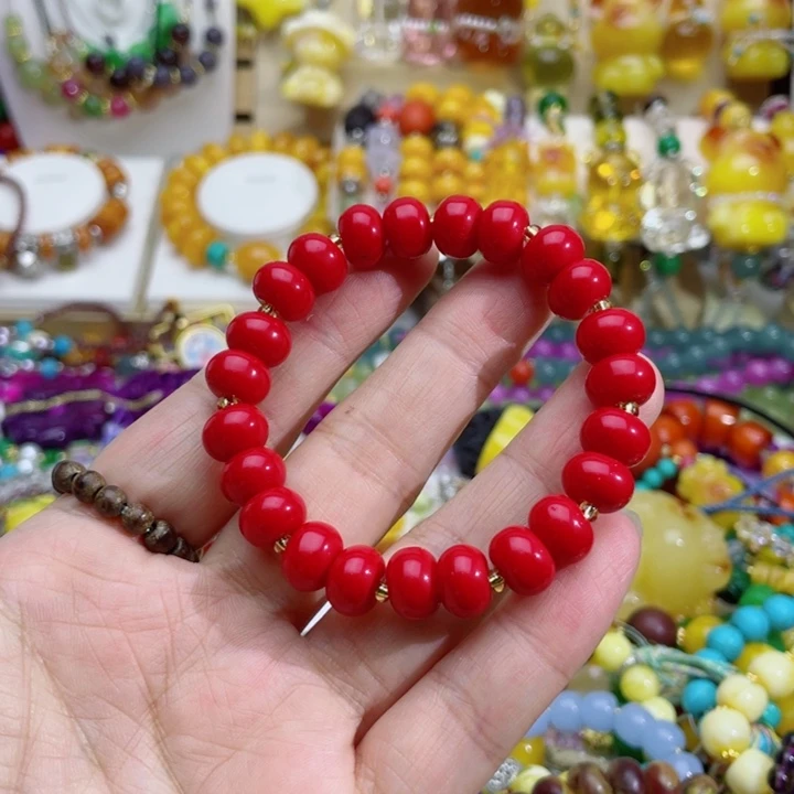 6号算盘珠红色手串
