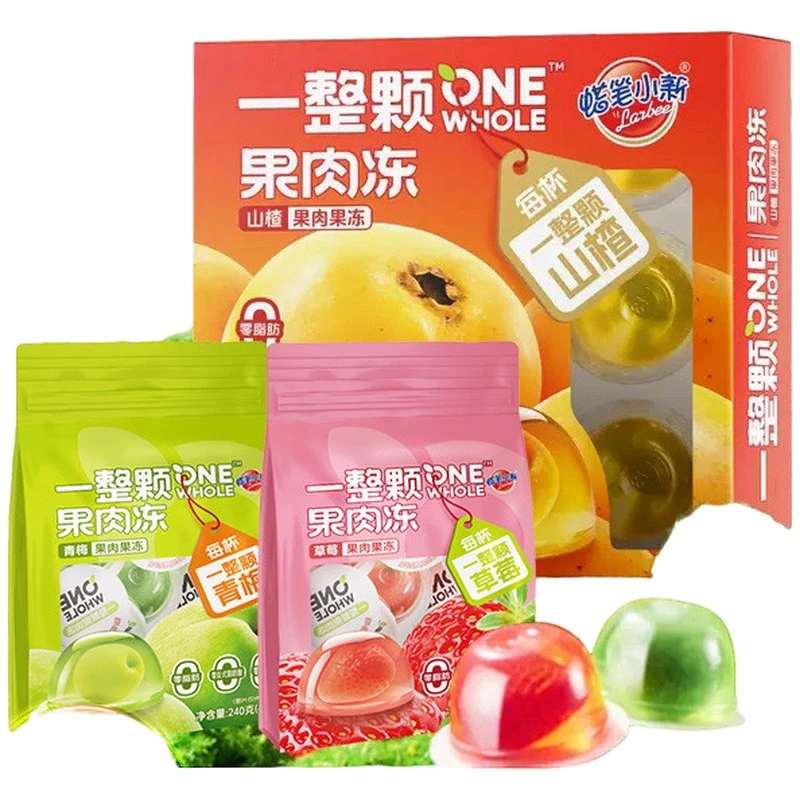 蜡笔小新果肉果冻盒装整颗网红休闲零食六一儿童零食果冻礼盒