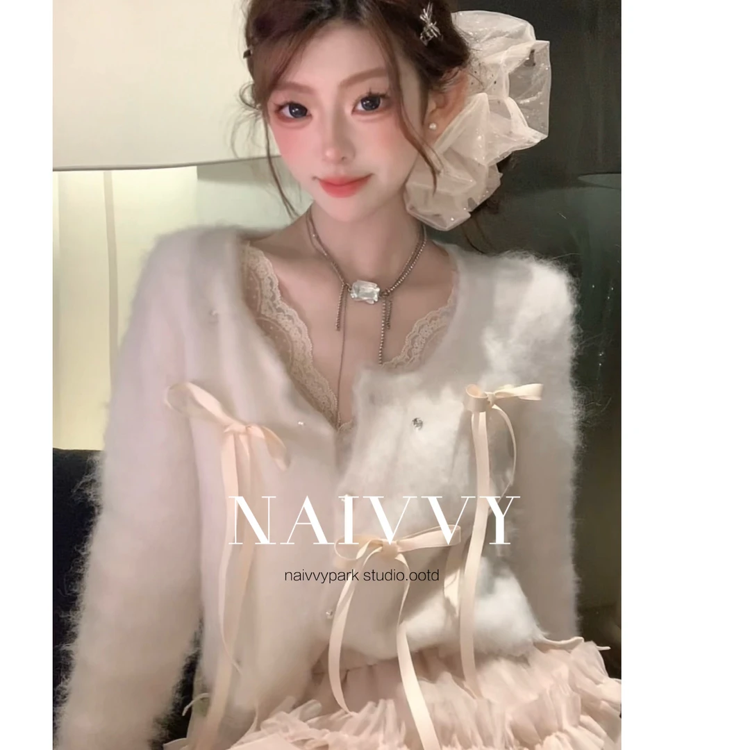 小树专属【白桃布蕾】NAIVVY气质重工韩版秋冬甜美百搭宽松慵懒外套