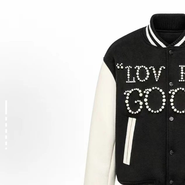 G34    经典logo轻奢珍珠棒球服夹克
