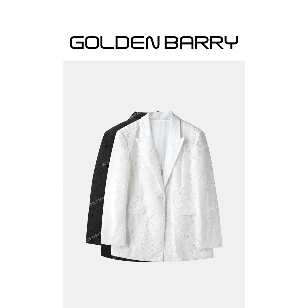 GOLDENBARRY|100145设计师精致重工蕾丝西装