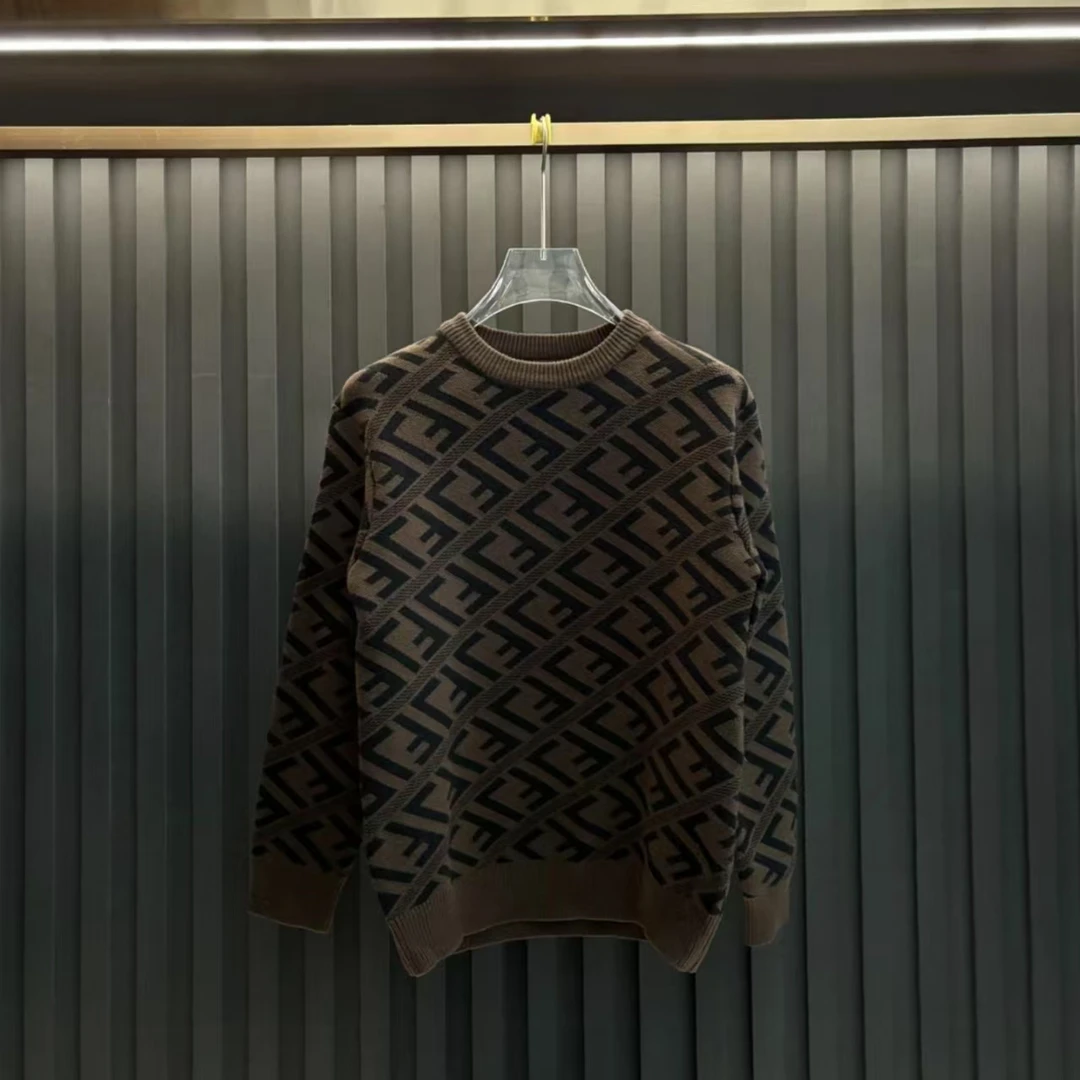 轻奢加厚保暖内搭高端奢侈品毛衣针织提花编织圆领百搭毛衣【柒柒】