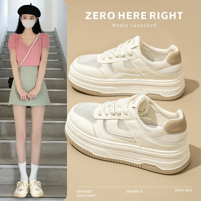 ZHR/则则网面透气休闲小白鞋女夏季爆款时尚百搭厚底薄款板鞋女鞋