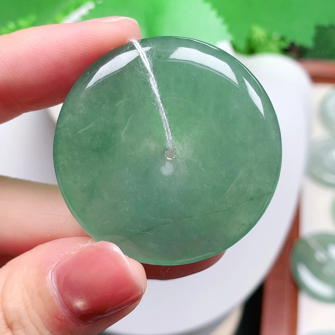 翡翠未镶嵌颈饰平安38.7-5.9