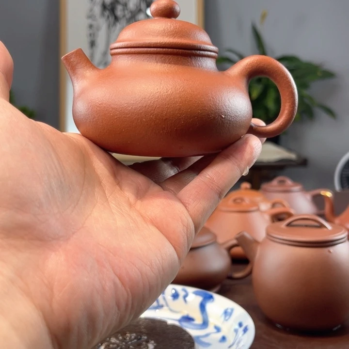 舒***-紫砂茶壶半手红降坡容天