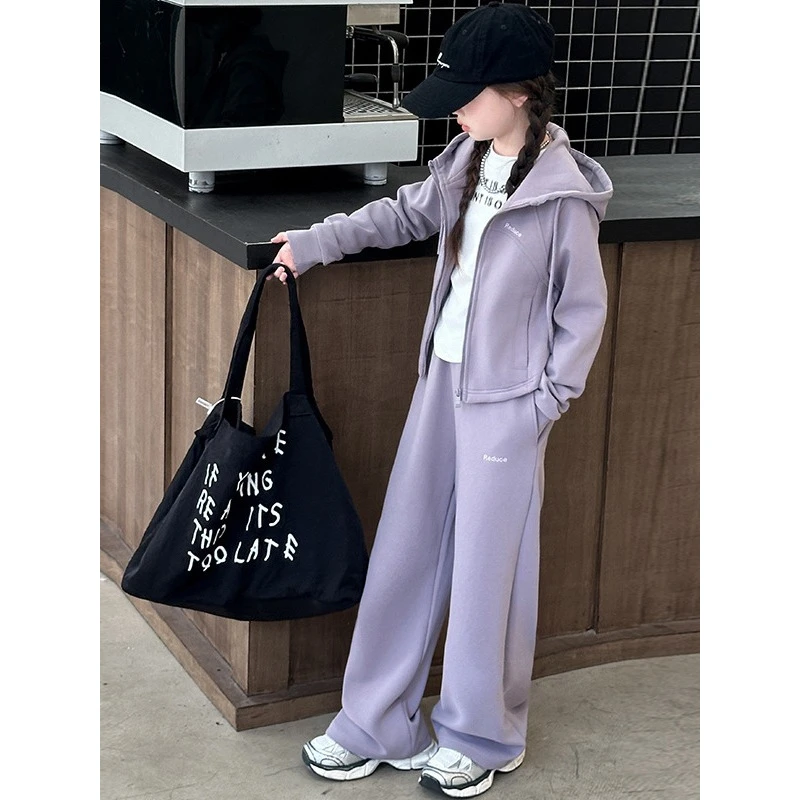 速干夏季女童套装春秋款新款洋气儿童时髦大童秋装休闲衬衫两件套