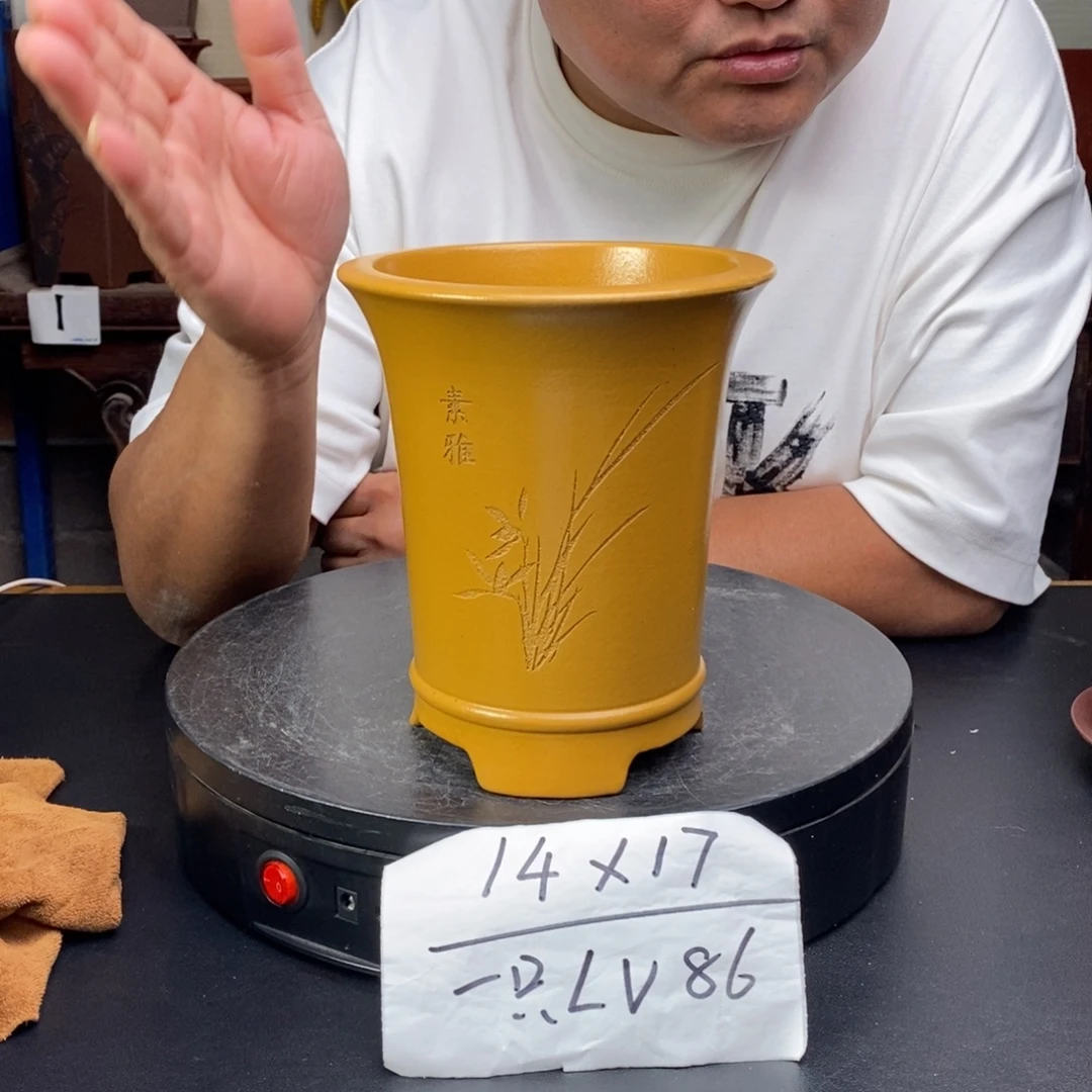 紫砂花盆货号一只LV86