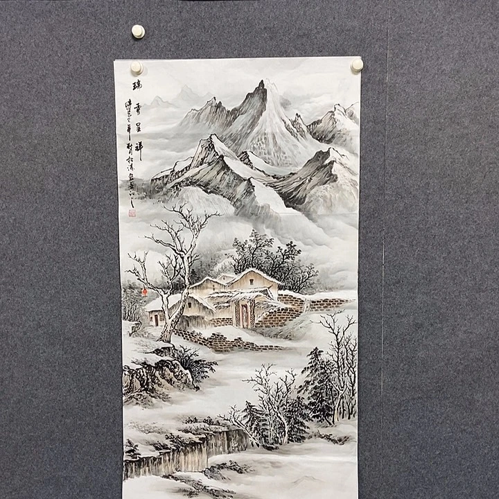 国画四尺雪景一幅