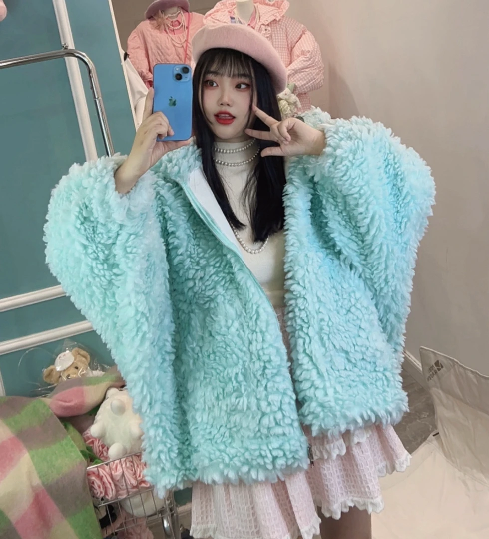 【公主大版蝙蝠袖】柠•实拍颗粒绒超大版外套