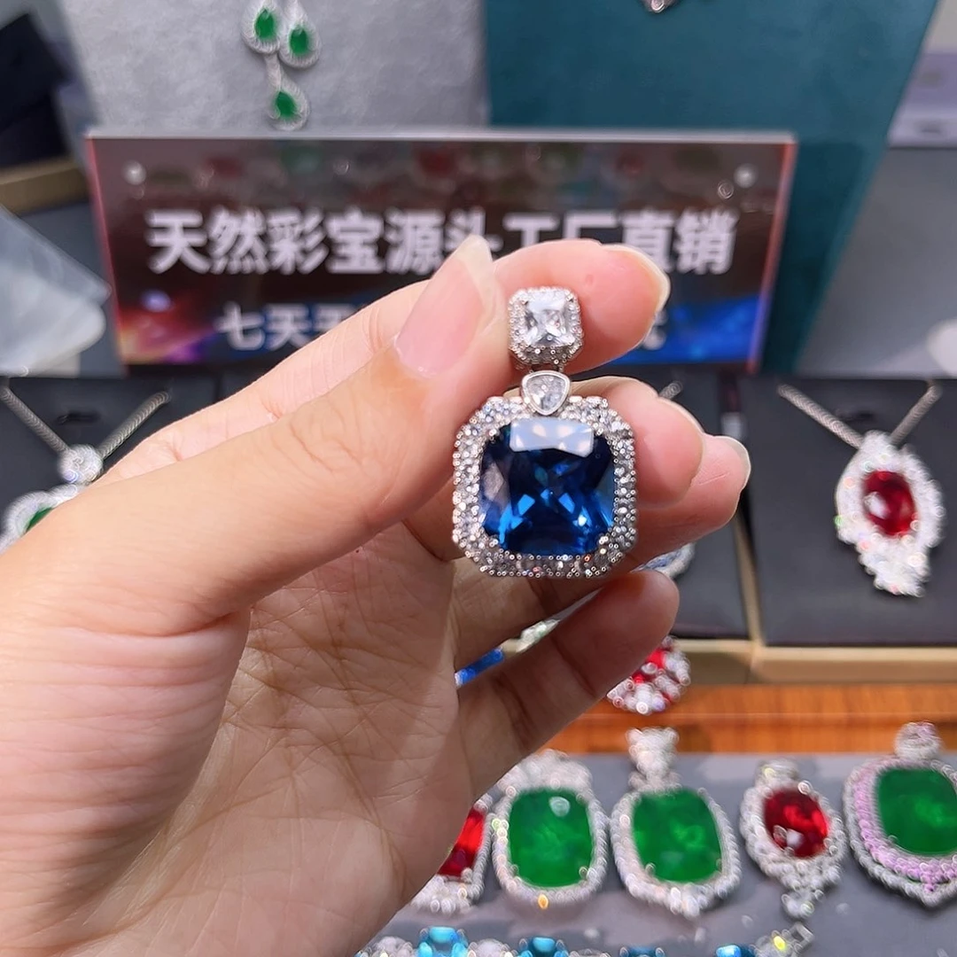 颈饰蓝宝石银S925镶嵌m 191