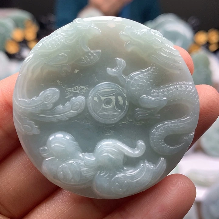 翡翠未镶嵌颈饰龙凤呈祥福利