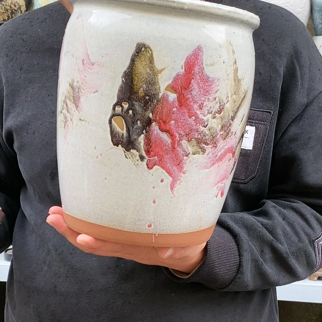 花盆紫砂口20高25瑕疵