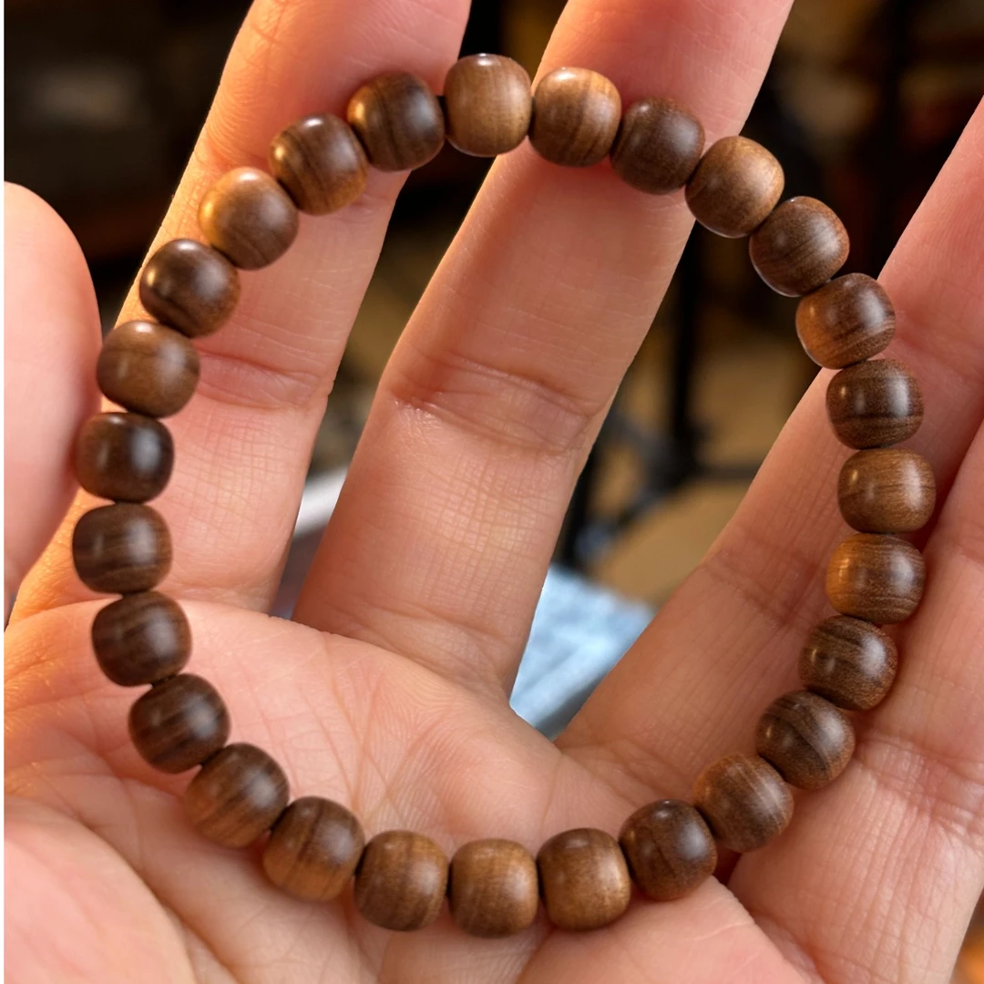 印度老山檀 7*75mm 黑肉虎皮横纹 单圈「QC」