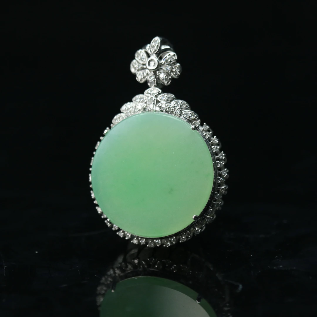 FC13天然缅甸翡翠A货18k无事牌吊坠/301122/保利厦门拍卖