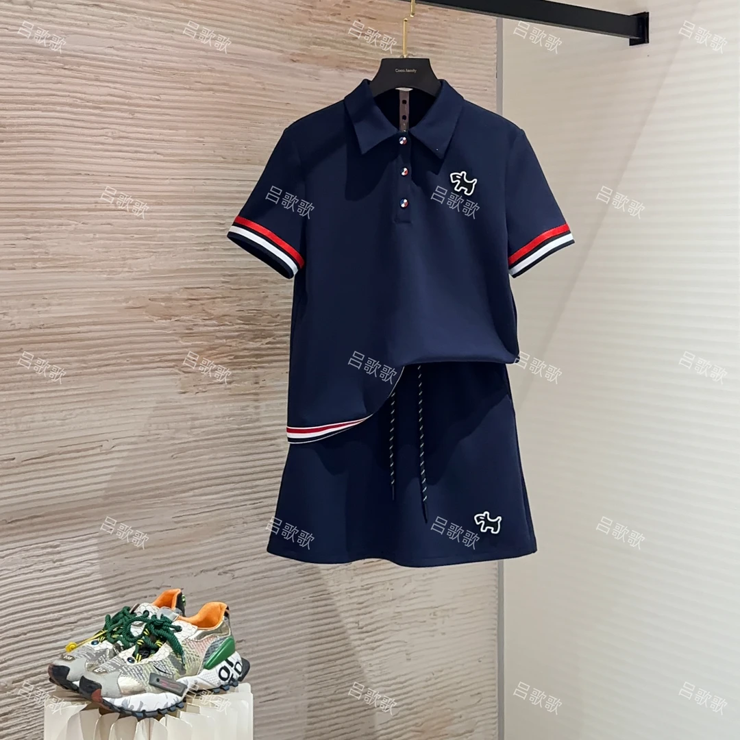 【宠粉价】POLO领夏季新款带条纹休闲套装百搭休闲两件套TZ-53