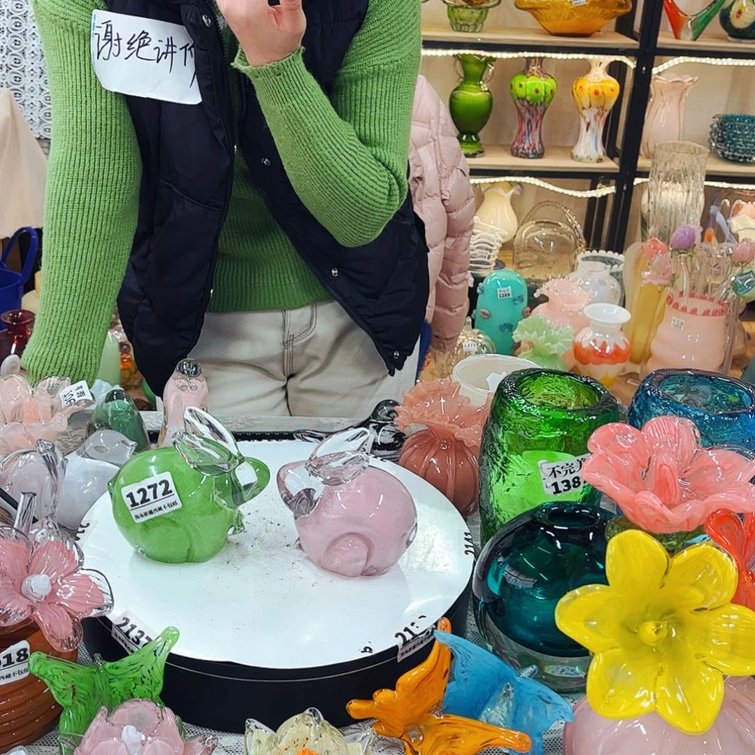 一对兔 家悦琉璃工艺品