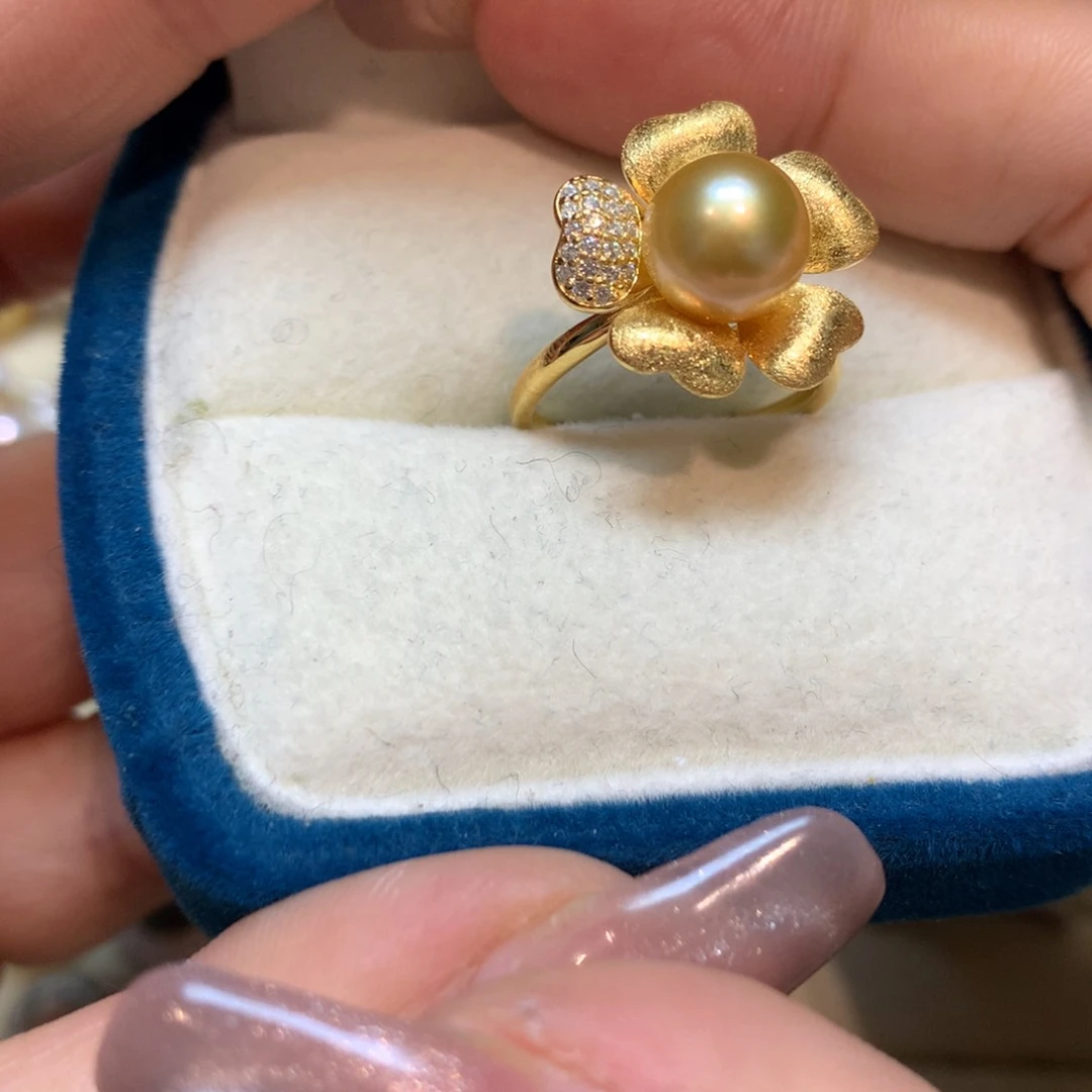 海水珍珠戒指银S925镶嵌