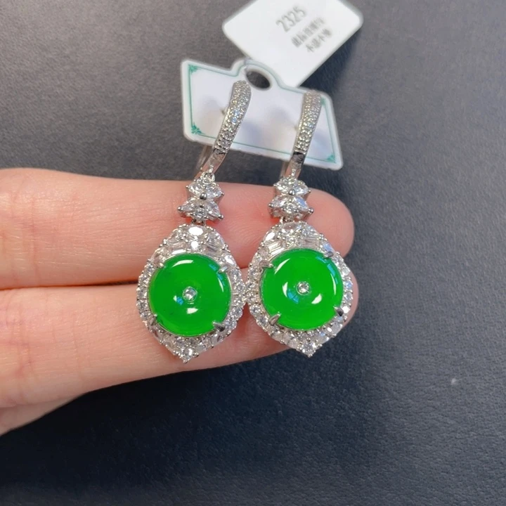 吊坠(不含链)银S925镶嵌翡翠