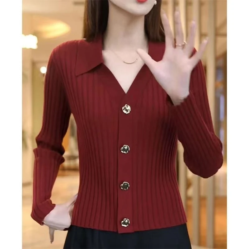 【流金岁月2】针织开衫女2025春季新款修身显瘦短款长袖内搭上衣