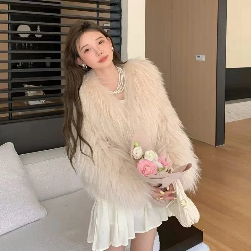 短款50衣长V领手工编织外套显白显瘦气质款