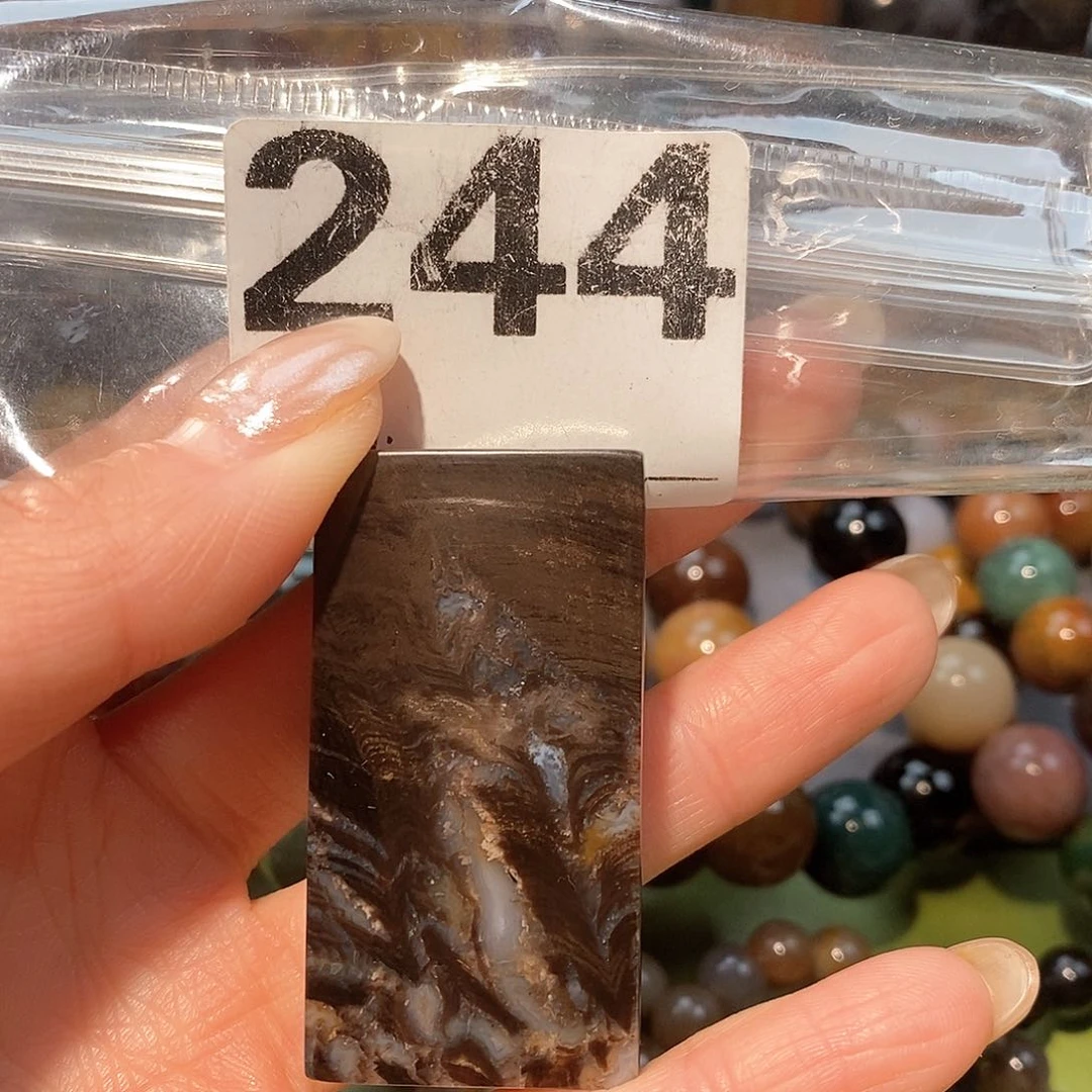 未镶嵌天然北票树化玉吊坠硅化玉