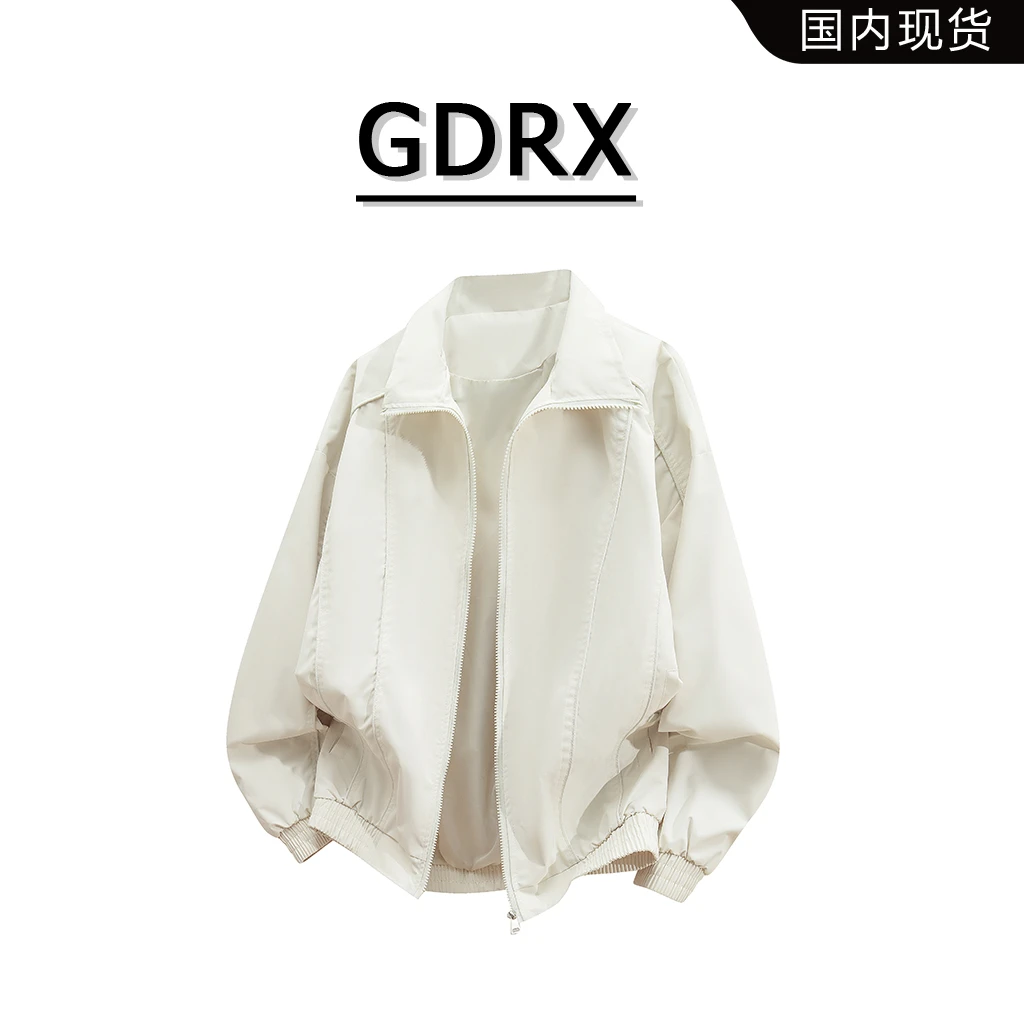 GDRX美式立领解构夹克男士2025秋季新款潮牌宽松百搭工装外套上衣