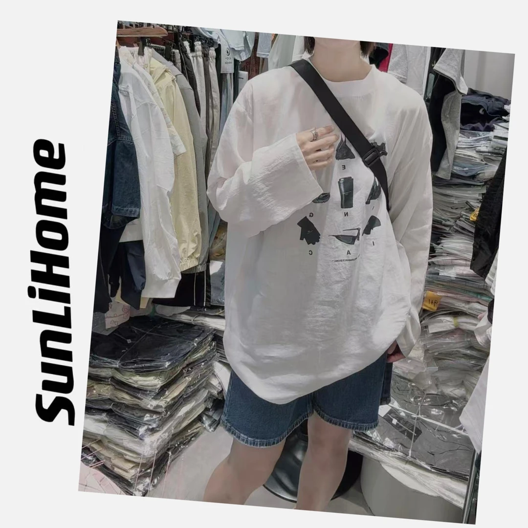 SL-【麻T恤】9005#韩版休闲宽松大版T恤麻～衣长-77