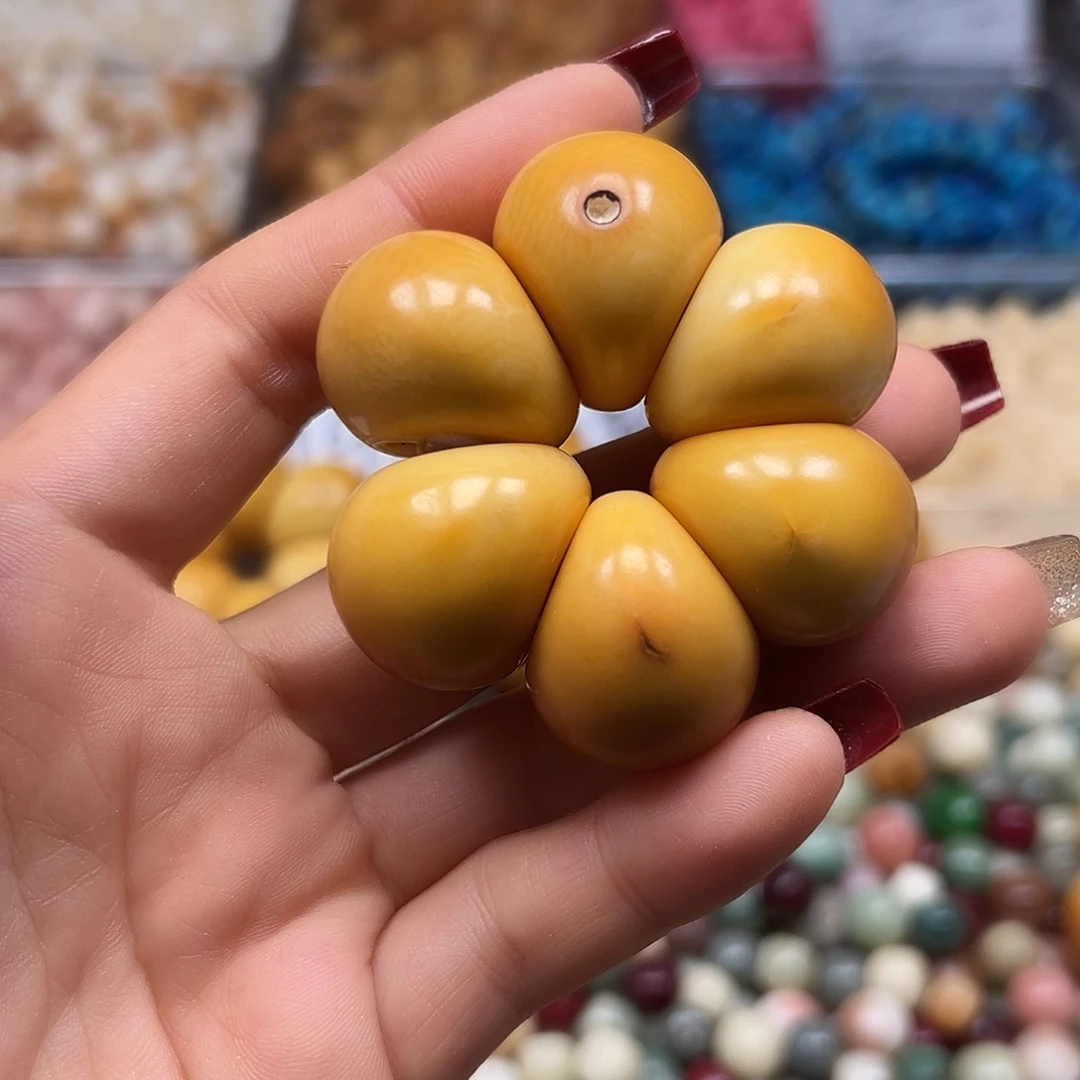 菩提根/象牙果手串瑕疵炭烤山竹手捻1条表面有裂眼