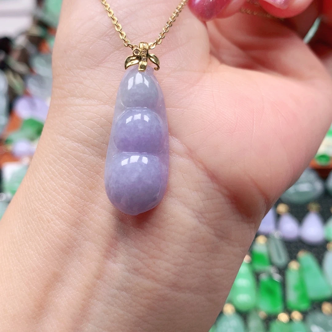 吊坠(不含链)18K金镶嵌翡翠