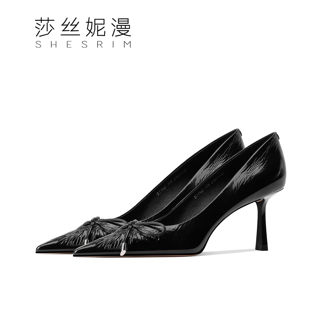 D103-春季新款轻奢高跟鞋女时尚气质尖头细跟女士浅口单鞋