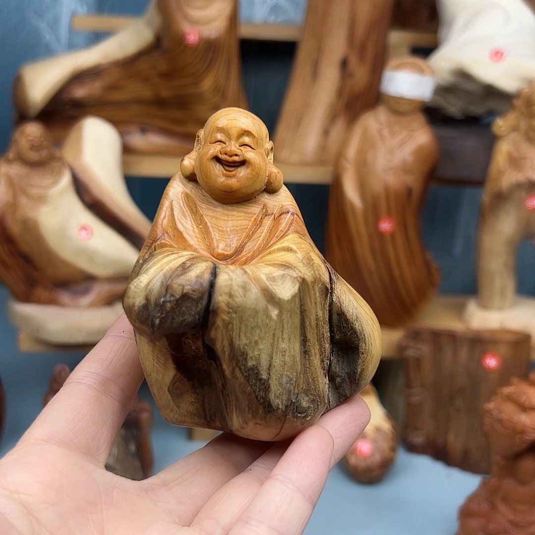 木钓***狂柏木摆件手把件，