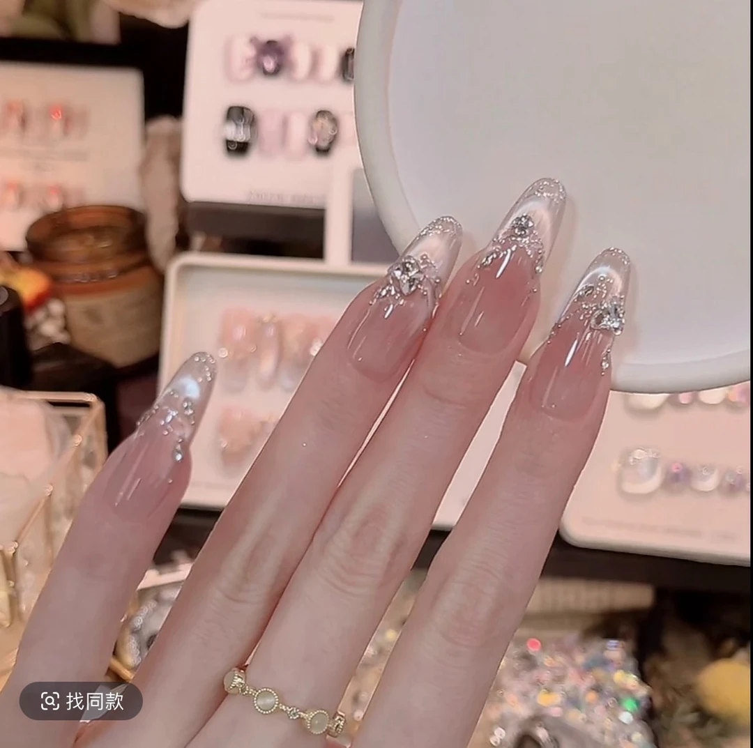 【天秤座】新款纯手工穿戴甲高级轻奢穿戴式美甲贴长款显白百搭美甲