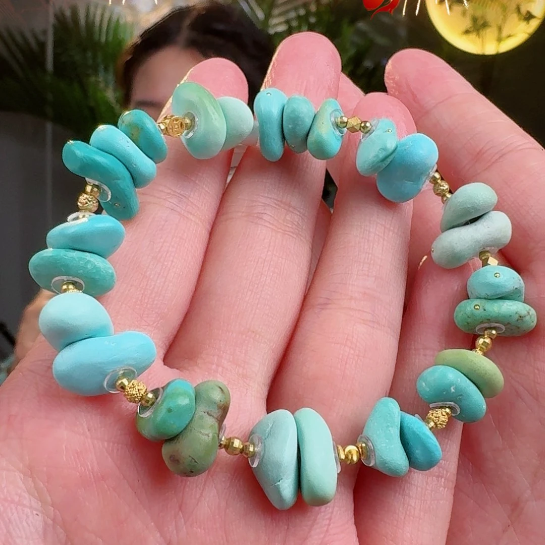 绿松石珠宝奇石18K金镶嵌