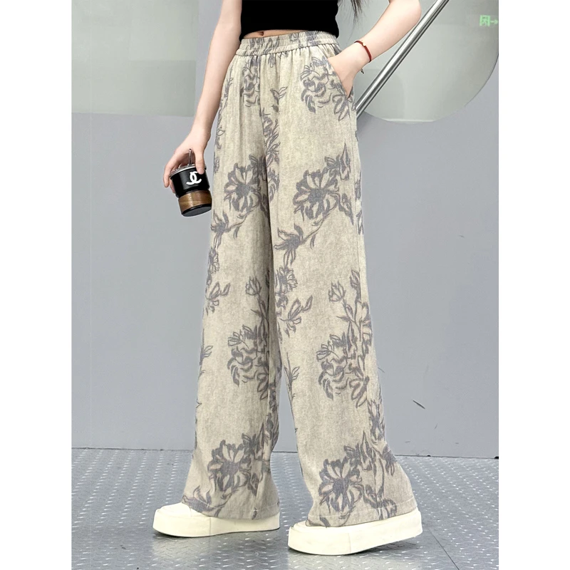 2124女童夏装裤子夏季薄款独特洋气时髦2025新款印花中大童休闲裤