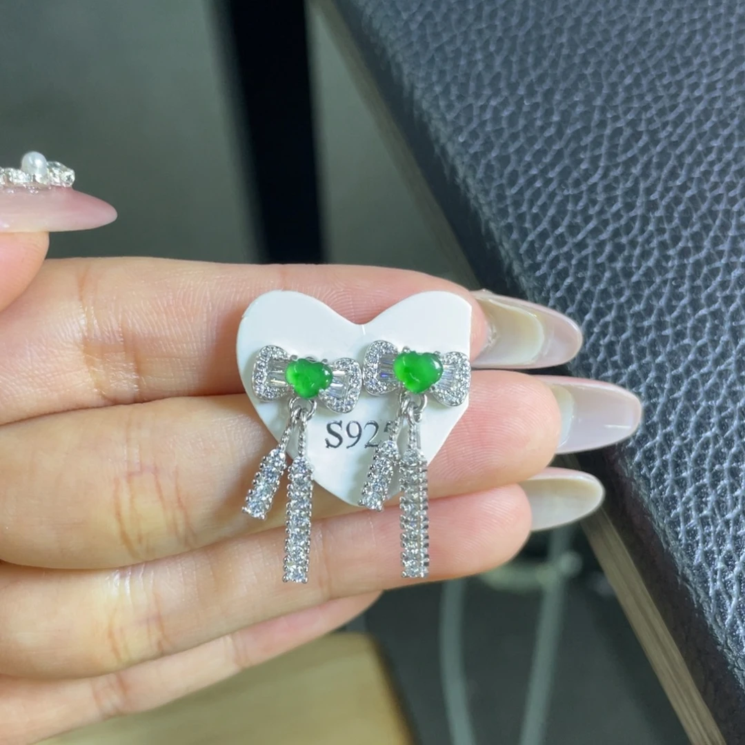 翡翠银S925镶嵌吊坠(不含链)