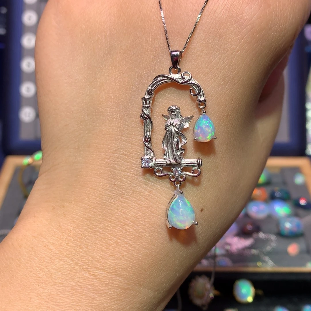 银S925镶嵌欧泊吊坠款式