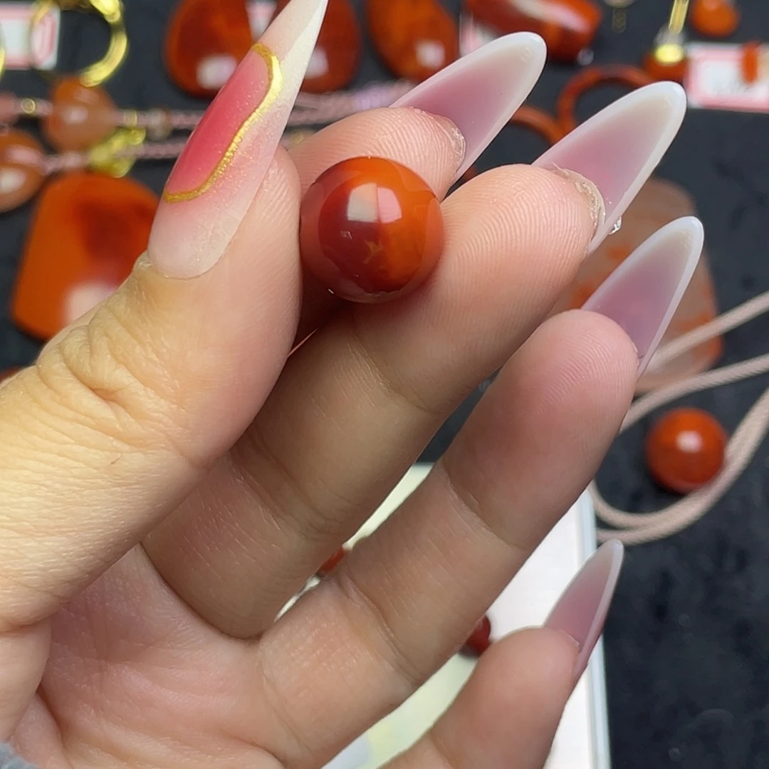 用***3南红玛瑙未镶嵌单珠配饰原矿南红单珠配饰