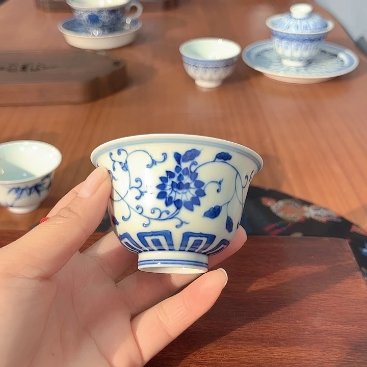 镹曰陶柴窑手工手绘青花