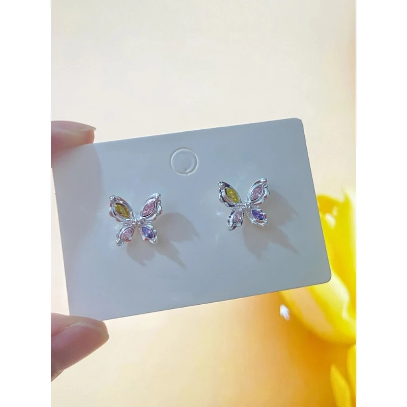 铜合金耳饰 【69】2024年新款百搭简约蝴蝶耳钉气质小众设计耳饰