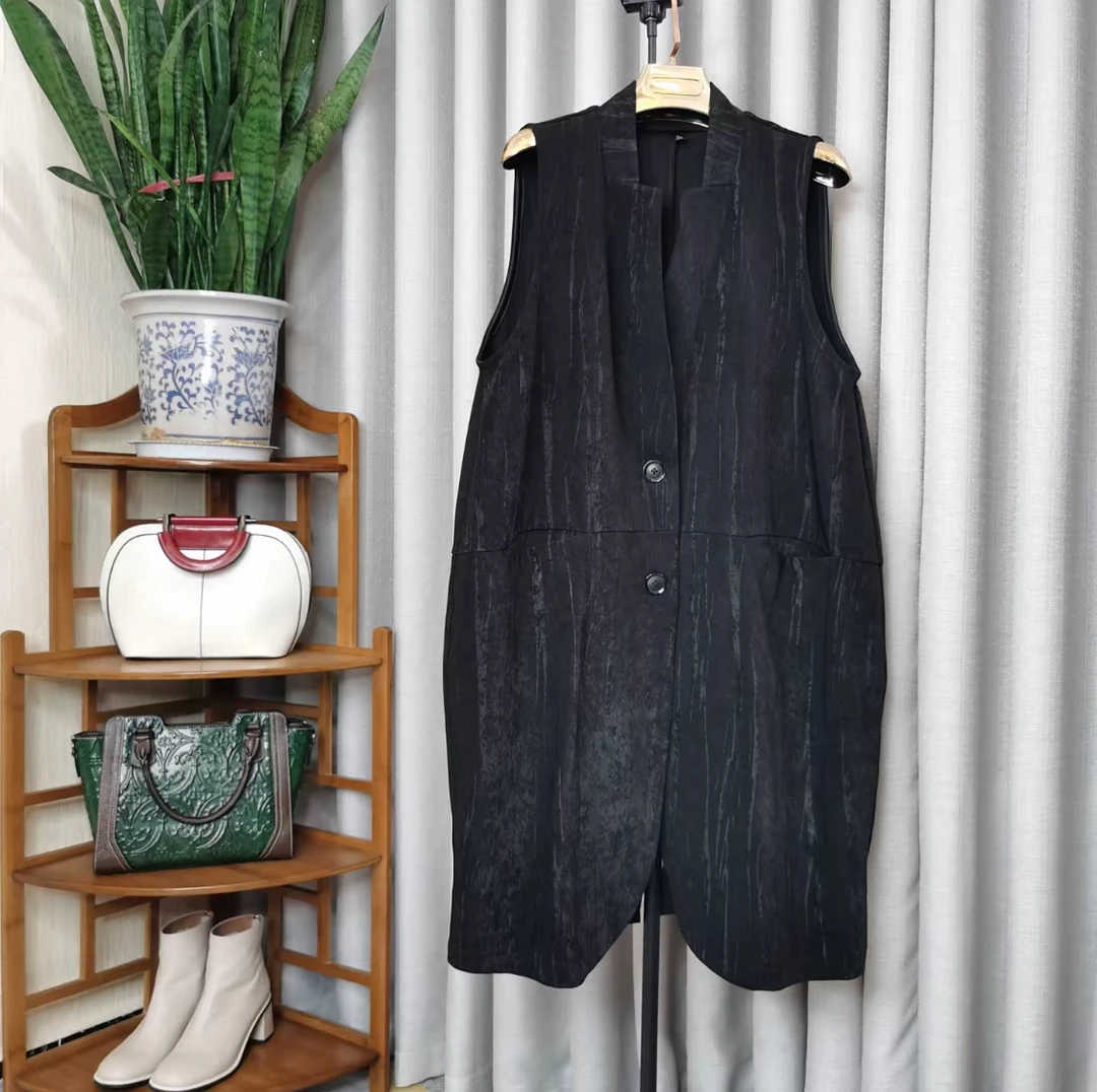 【秀姐】马甲长款外套后开叉