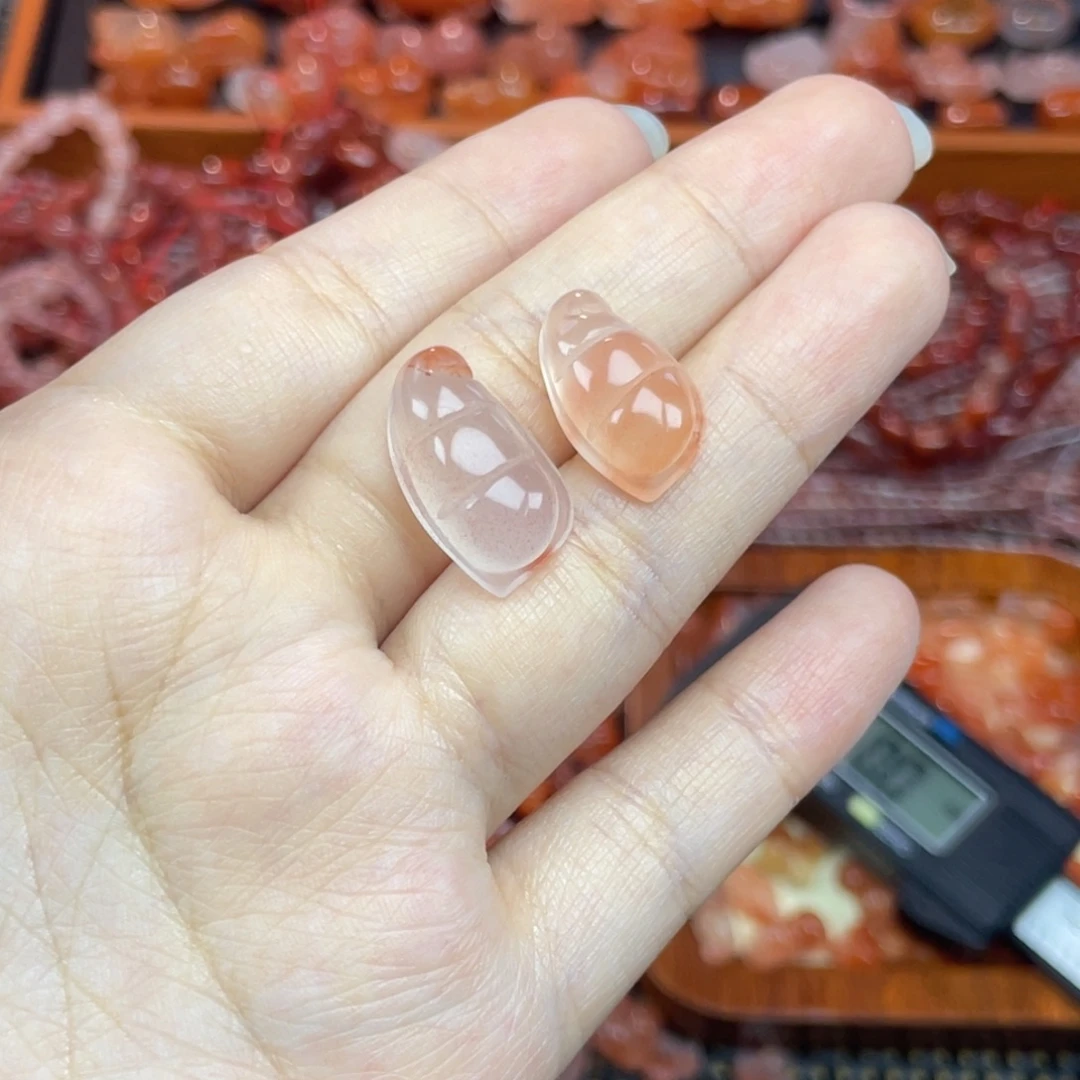 南红玛瑙未镶嵌配饰四季豆组合