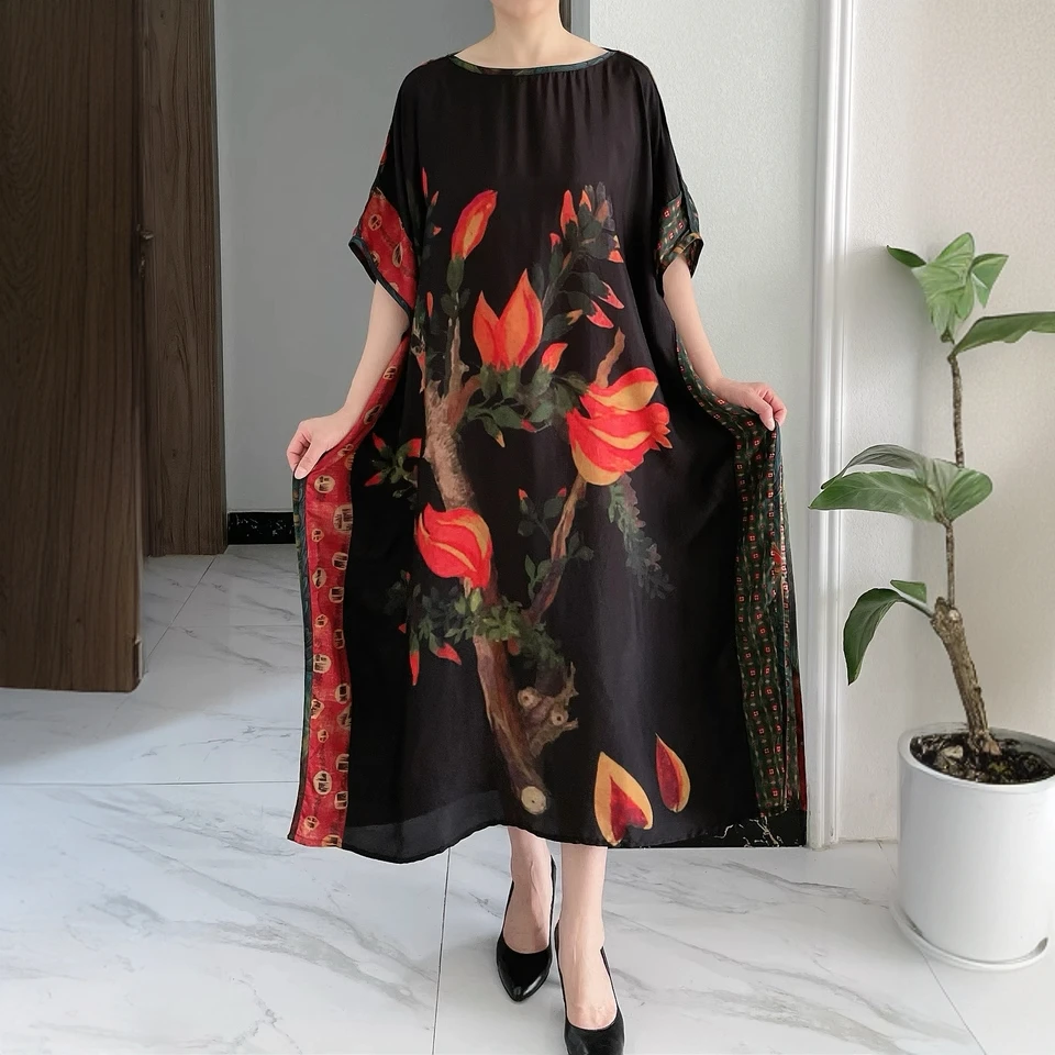 627妈妈连衣裙加肥加大新款中年女装显瘦阔太太中老年女夏季裙子